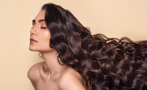 Woman with long flowing hair