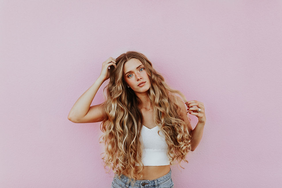 Long naturally curly hair